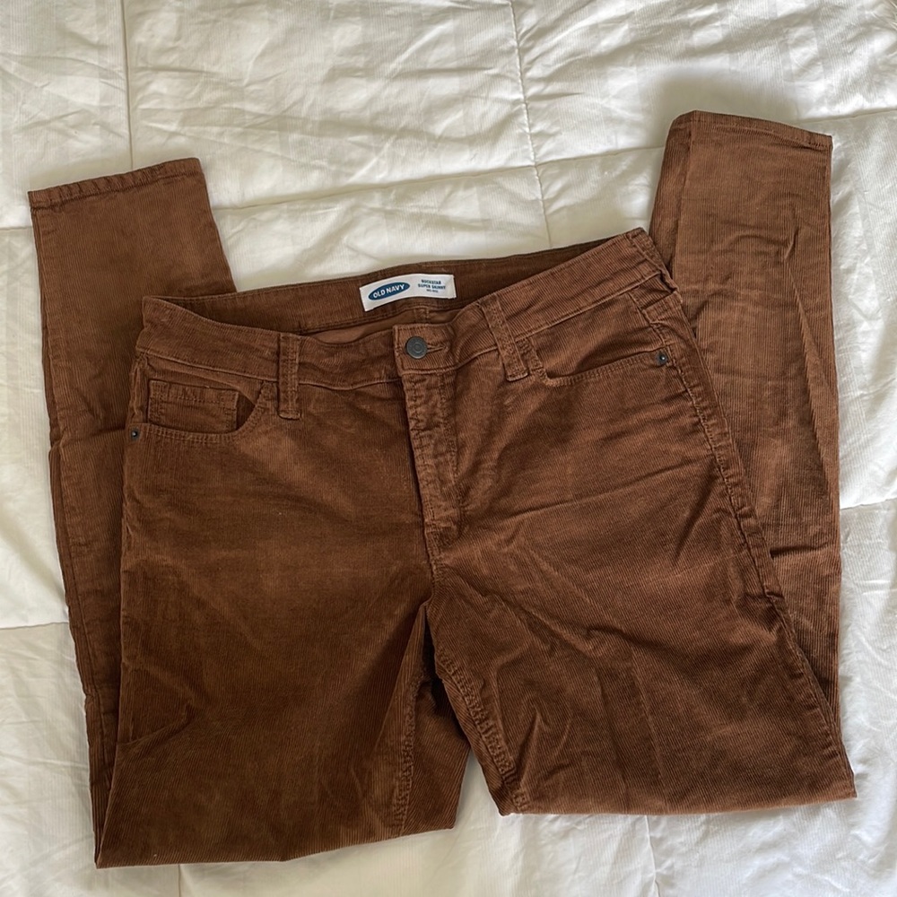 Brown corduroy mid rise skinny jeans - Picture 1 of 2